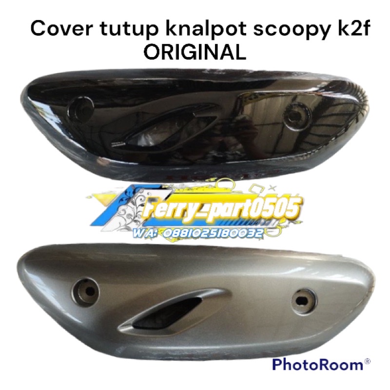 cover tutup mufler tutup knalpot scoopy k2f 2021-2022 ORIGINAL HITAM SILVER