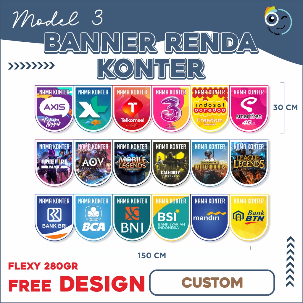 Flag Banner Murah / Renda Konter / Spanduk Renda Konter Banner Renda Konter Murah - Oneklik.1