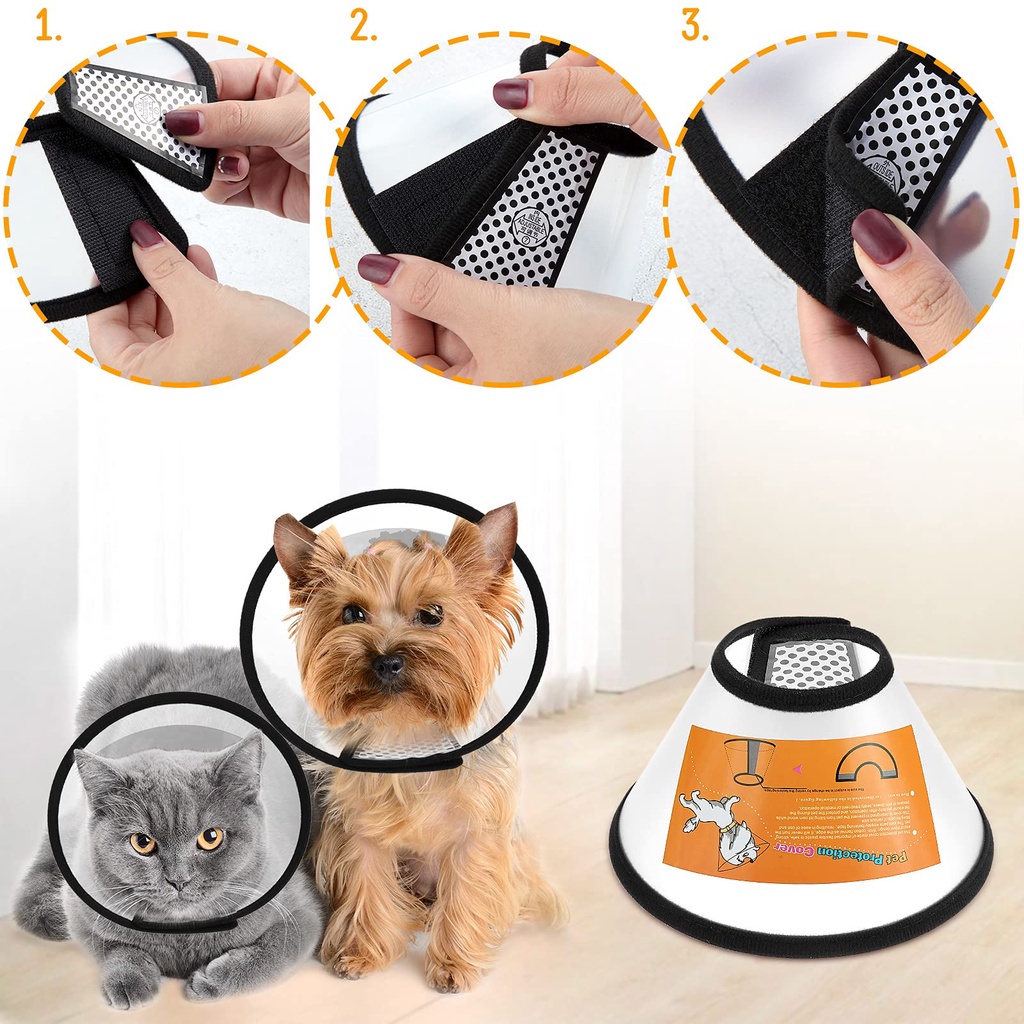 PET COLLAR PENUTUP LEHER - Corong Pelindung Leher Anjing Kucing Cone Neck Collar - Kerah kucing penutup pelindung hewan peliharaan penutup pelindung kerah kucing penutup perawatan kucing dan anjing anti jilat