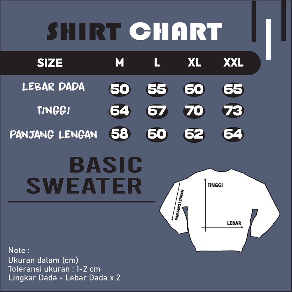 Sweaterpolos Basic Sweater BEST ( Sablon ) Unisex Pria &amp; Wanita