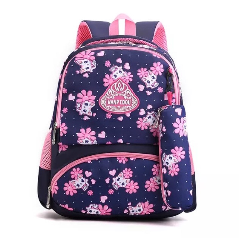 Tas Sekolah anak Perempuan Tk-Sd Tas Ransel 2 in 1 Tas Ransel Gendong Murah Tas Populer Tas Motif Sablon New arrival