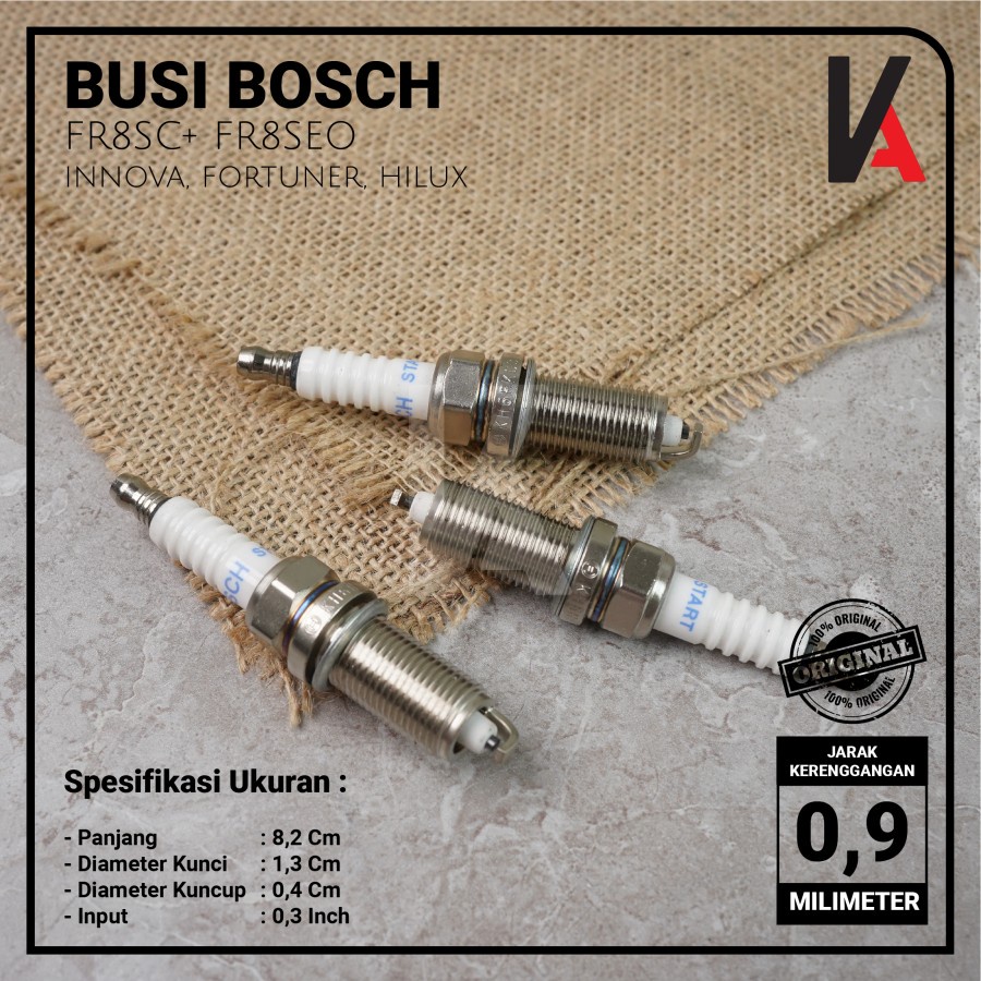 BUSI BOSCH MOBIL INNOVA FORTUNER HILUX FR8SC+ KH6RKC3 SPARK PLUG ORIGINAL