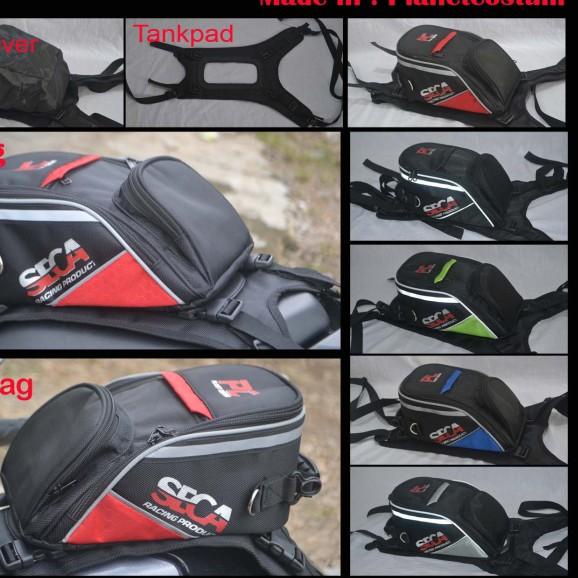 Tas Bagasi Motor Trail Motocross Touring Universal plus Cover Hujan - Hitam