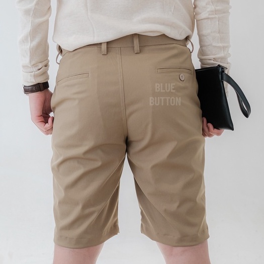 BlueButton Celana Pendek Pria | Short Pants | Board Short | Celana Pendek Chino Brown