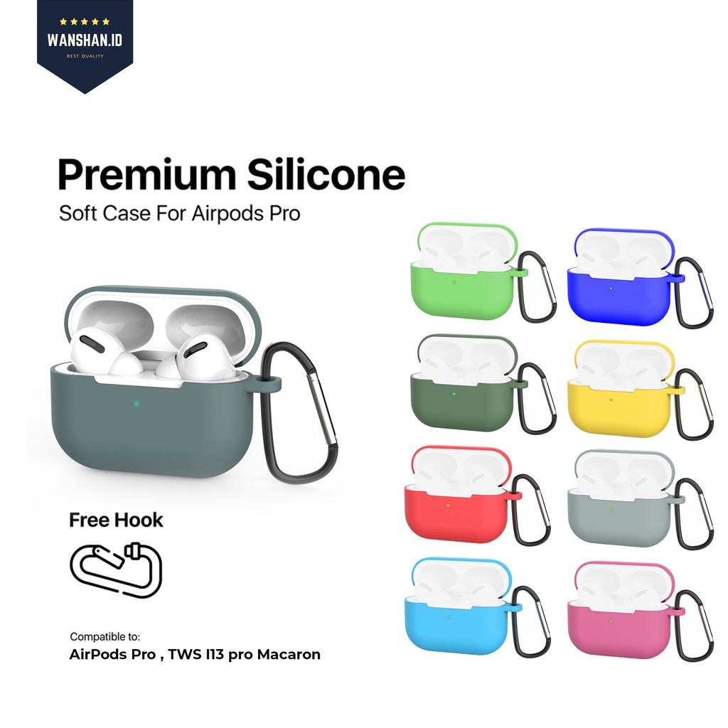 eBox Premium Silicone Casing Case Untuk Airpods Pro I13 Free Hook Protection Case