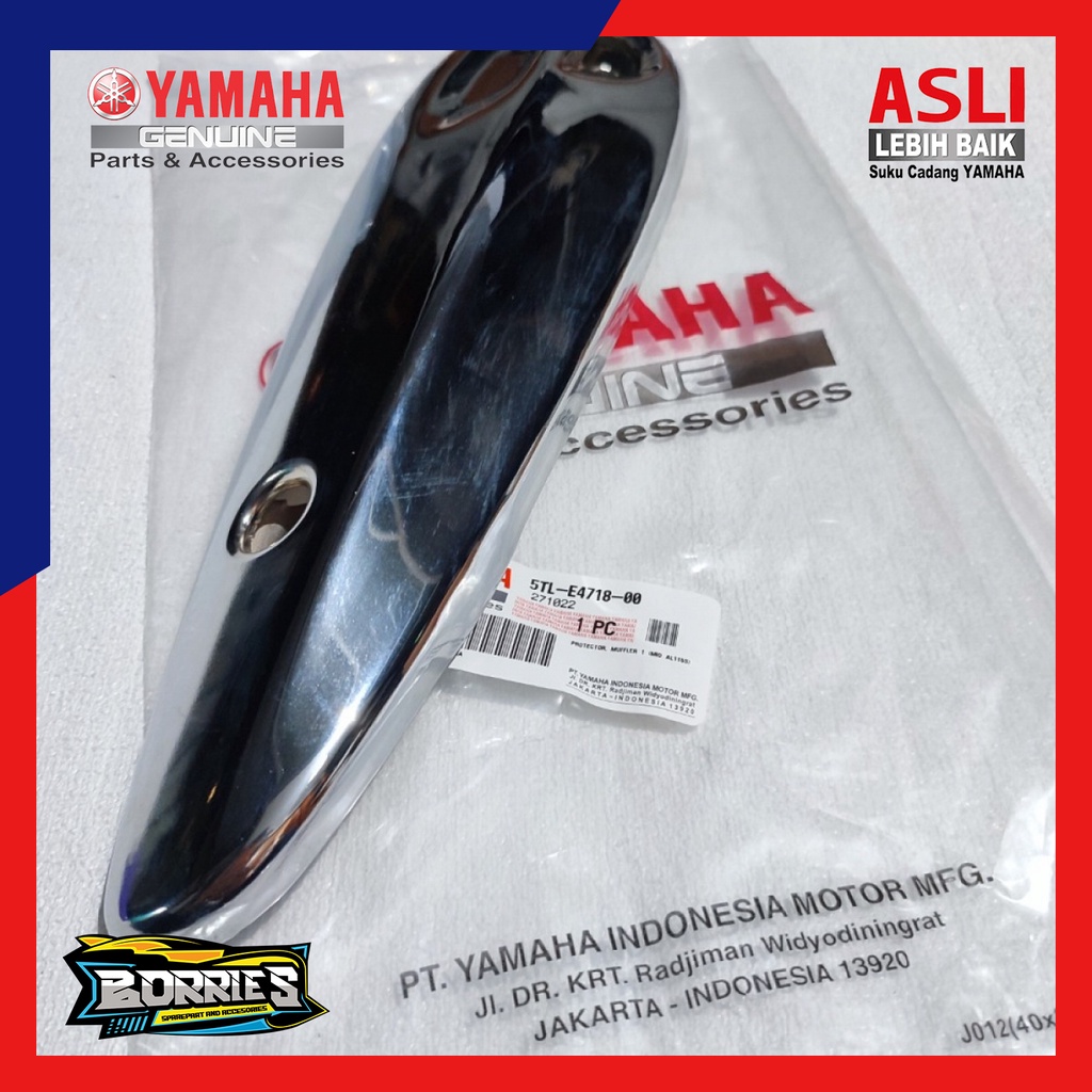 Cover Tameng Besi Chrome Pelindung Knalpot Yamaha Mio Sporty Lama Karbu Original YGP 5TL-E4718-00