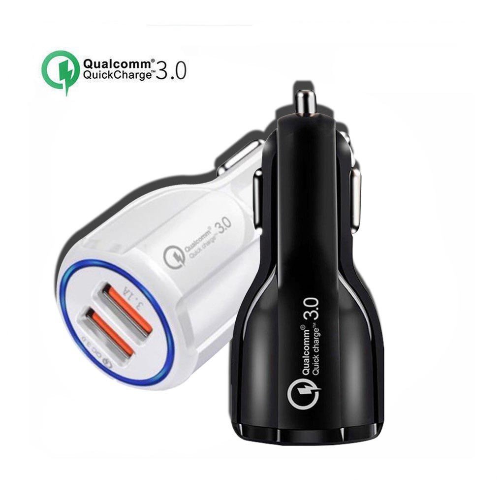 Charger Mobil 2 Port Qc 3.0 3.1A / Adaptor Mobil / Colokan Mobil / Charger Mobil