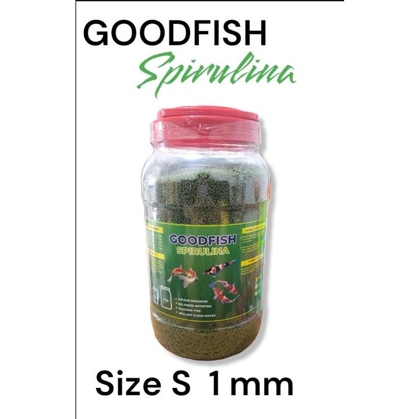 GOODFISH SPIRULINA 1.25KG  1 MM Pelet Pakan Ikan Koi Koki Louhan Kasar