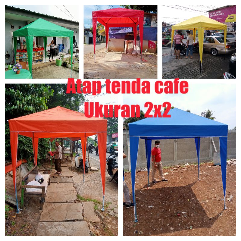 atap tenda cafe bongkar pasang 2x2 water proof