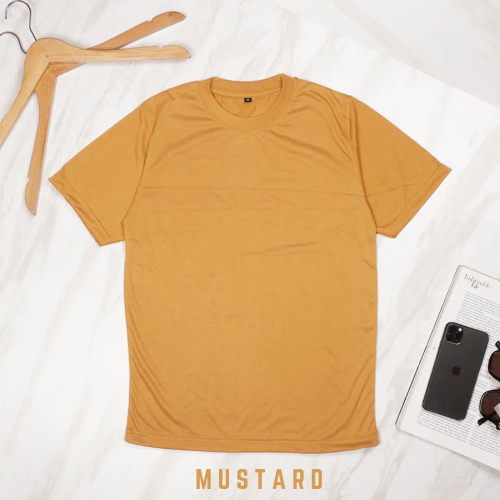 KAOS POLOS WARNA KUNING MUSTARD LENGAN PENDEK COTTON COMBED 30S