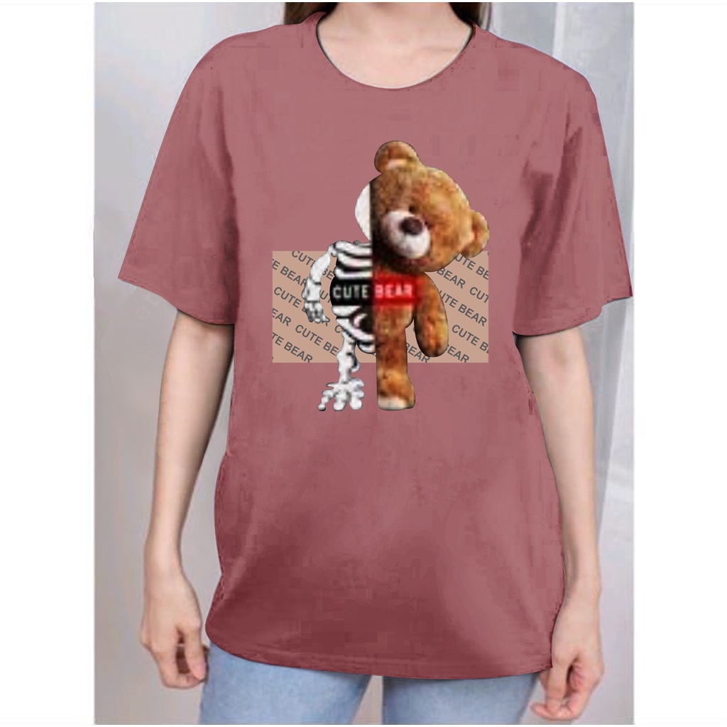 Baju kaos oversize AH CUTE BEAR