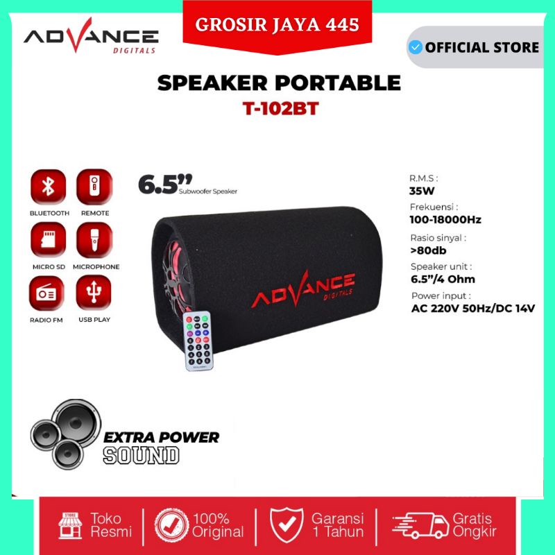 Speaker Bluetooth MP3 6,5 inch Advance T 102BT