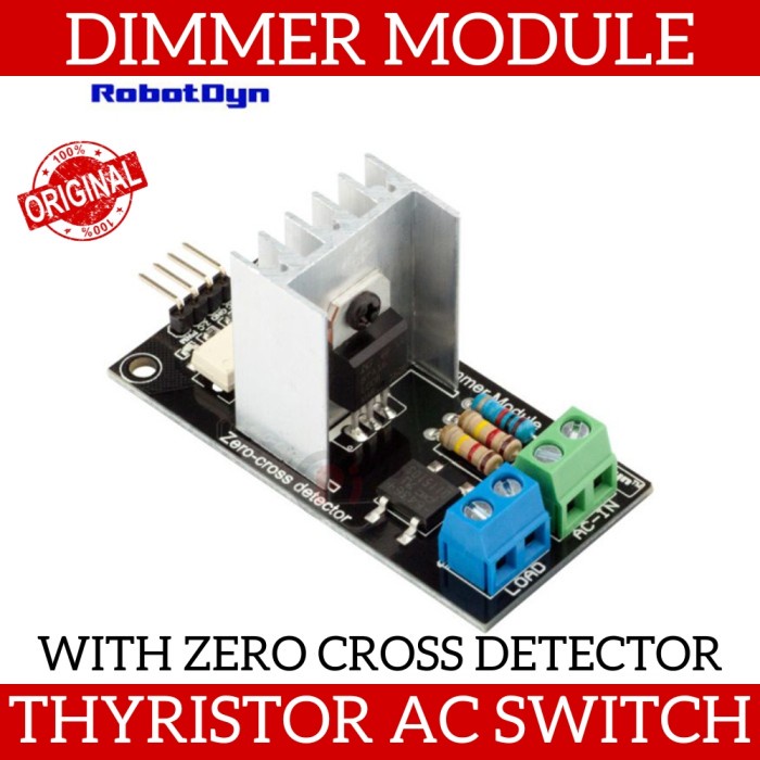Jual ROBOTDYN AC Switch Dimmer Module With Zero Cross Detector 220V 10A