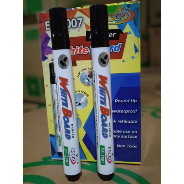 

( 12 Pcs ) Spidol ESCO ES-2007 Whiteboard Marker/ Non Permanent