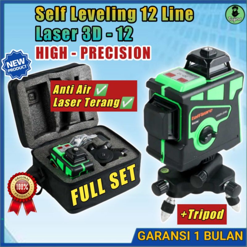 ORIGINAL Mesin laser level Self Leveling 12 Line Laser 3D High-precision - 3D-12  laser tukang bangu