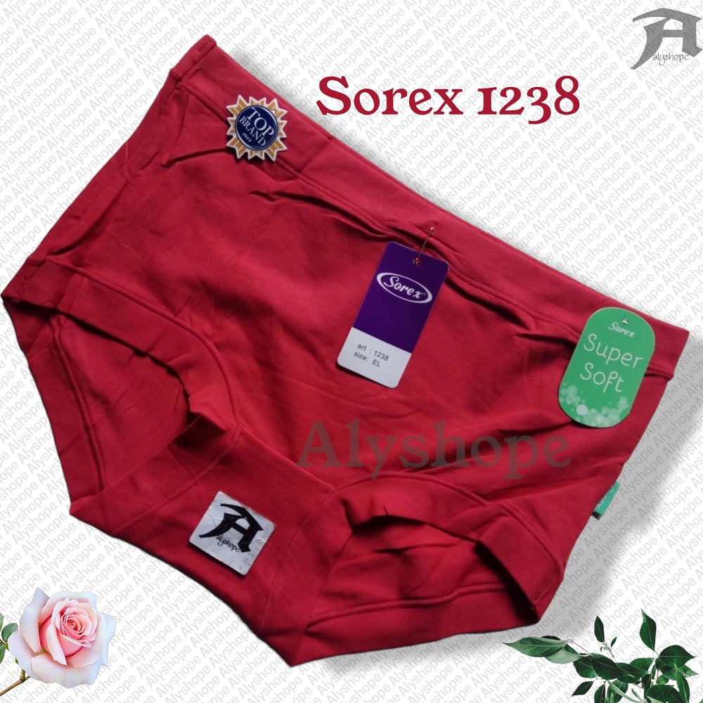 12Pcs CD WAnita Sorex 1238 - Celana Dalam Wanita Dewasa Polos Katun M-QL