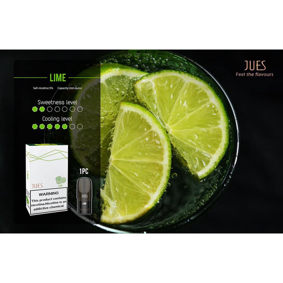 JUES Pods Pro Ceramic - Lime - Compatible with RELX Infinity Essential