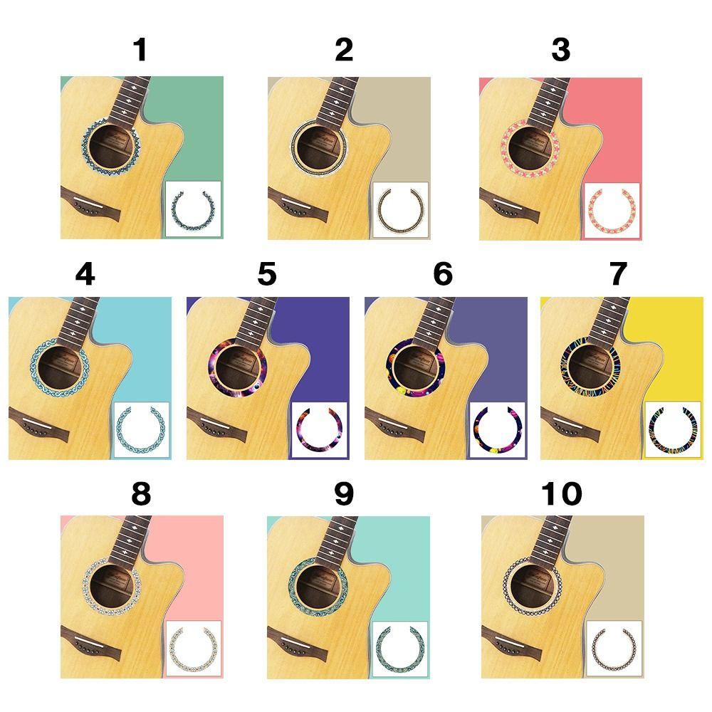 TOP Stiker Lubang Suara 13.6cm Stiker Gitar PVC Bagian Gitar Klasik