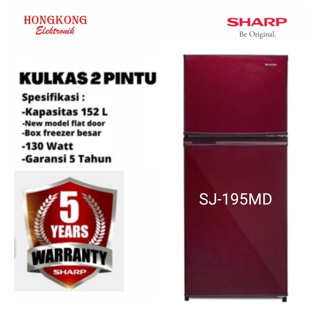 Sharp Kulkas 2 Pintu SJ-195MD-SG/SR / SJ 195 MD / 195MD