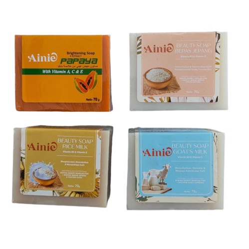 ⭐BAGUS⭐ AINIE Beauty Soap Goat's Milk | Beras Jepang | Rice Milk | Papaya | Sabun Batang 70gr 135gr