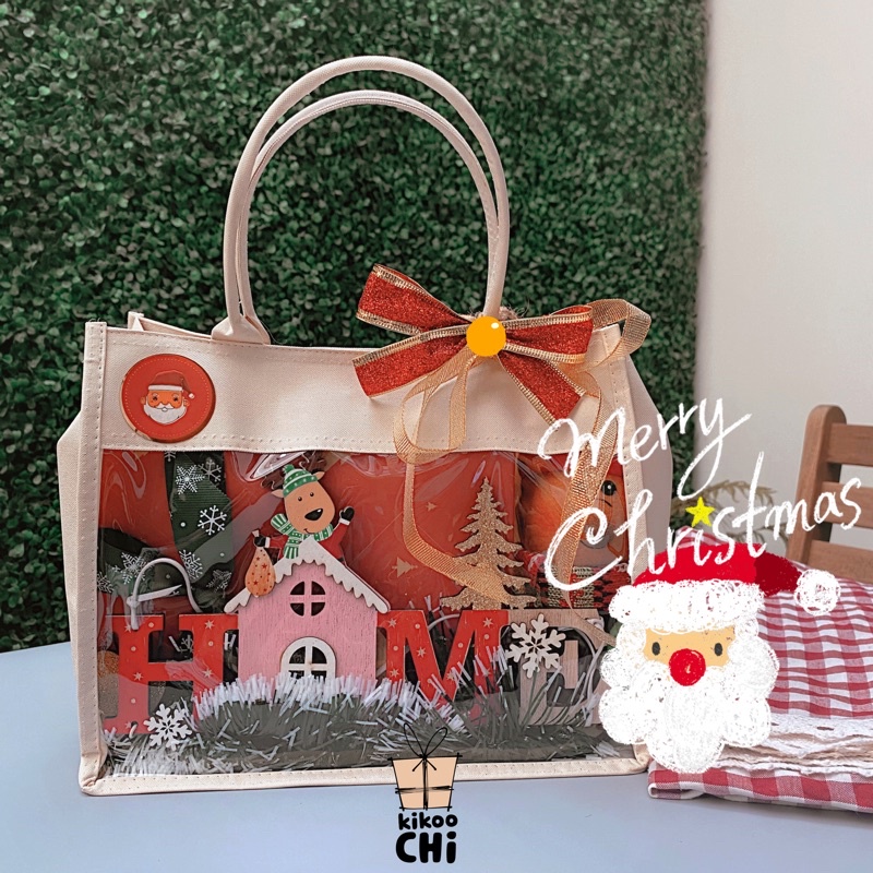 

Kikoochi Winter - Hadiah kado natal hampers christmas anak wanita cokelat snack tahun baru toples tas bingkisan