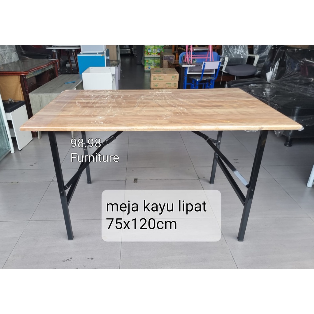 Meja Kayu Lipat - Meja Cafe - Meja Minimalis 75x120cm - Murah Medan