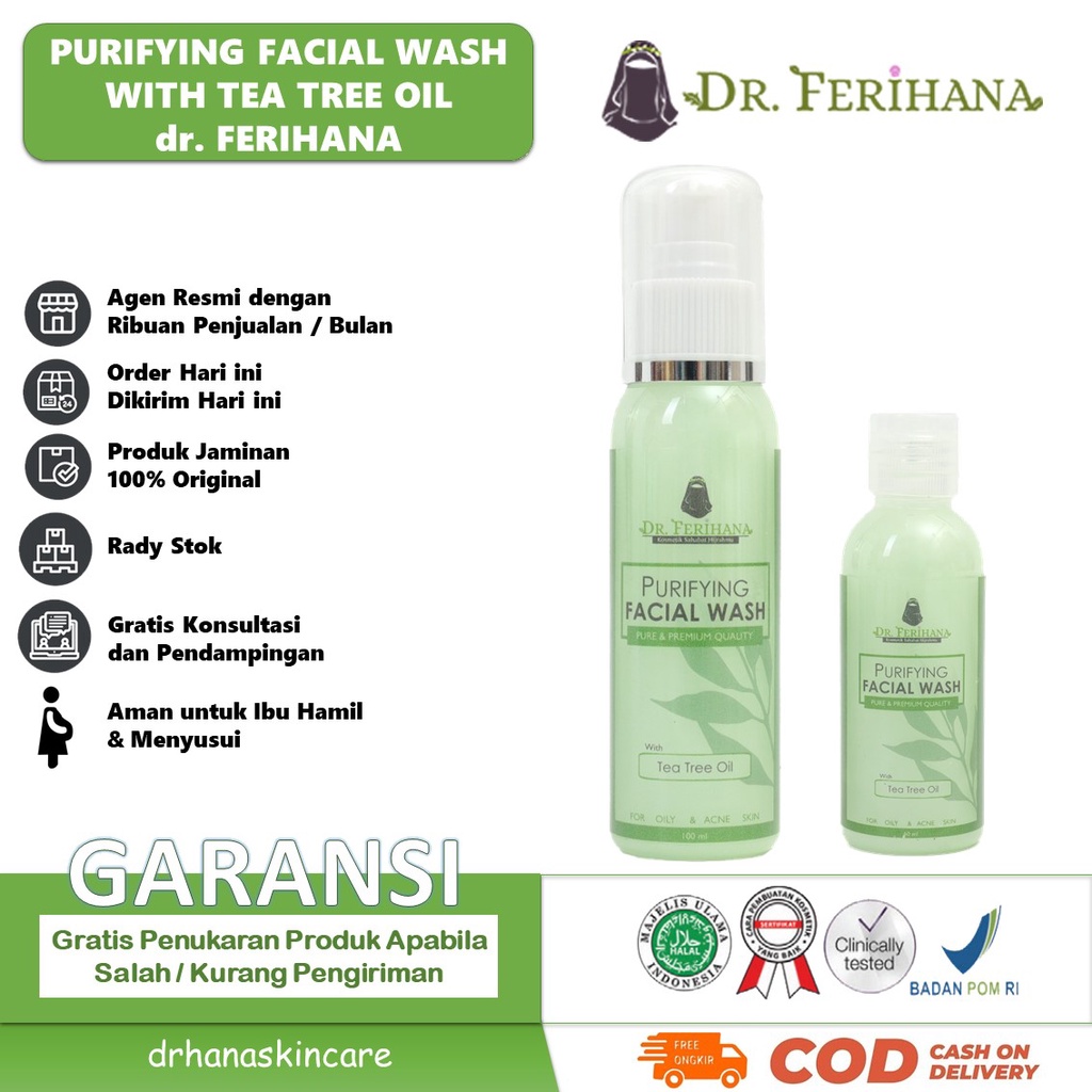 PEMBERSIH WAJAH KULIT BERJERAWAT - FACIAL WASH PURIFYING DR. FERIHANA