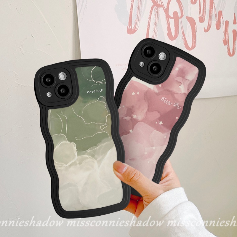 Soft Case Desain Cat Air Gelombang Untuk OPPO A15 A12 A57 A16 A95 A55 A16K A54 A17K A77 A74 A5 A9 A16s A96 A5s A7 A1k A77s A53 A3s A76 Reno 8 7d 6 Az Az2 8 Cover Penutup Mesin Cuci