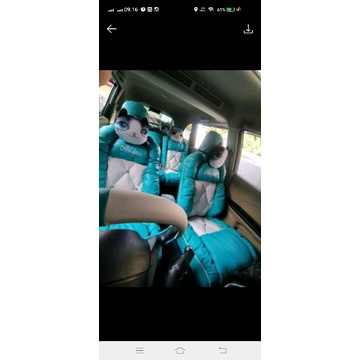 Sarung jok mobil 2baris model sofa karakter