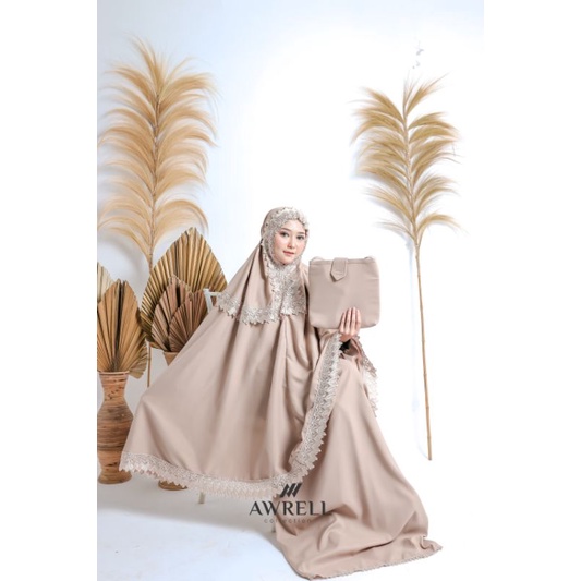 Awrellcollection - Mukena Dewasa Kanyaa Katun Premium Renda Giper Mewah