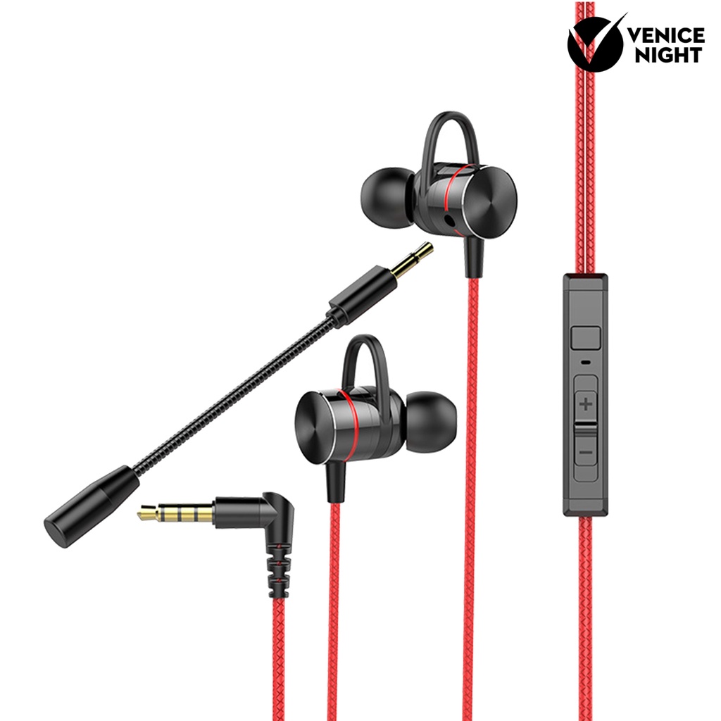 (VNEP) (Berkabel) E-sports Game Metal In-ear Headset dengan Mikrofon HiFi Sports Earphone