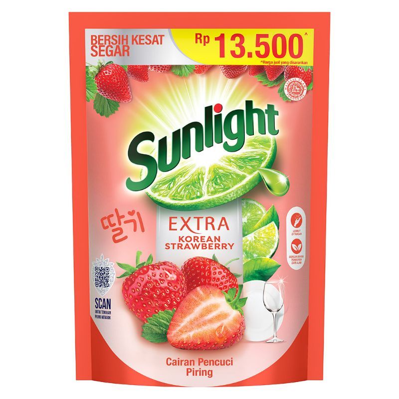 Sunlight Sabun Cuci Piring Korean Strawberry 560ml Refill