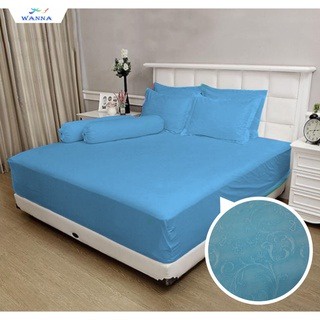 PROMO SPREI EMBOS POLOS UKURAN 200 X 200CM 2 BANTAL+2 GULING MEREK WANNA  LEMBUT DAN ANTI LUNTUR - BISA COD