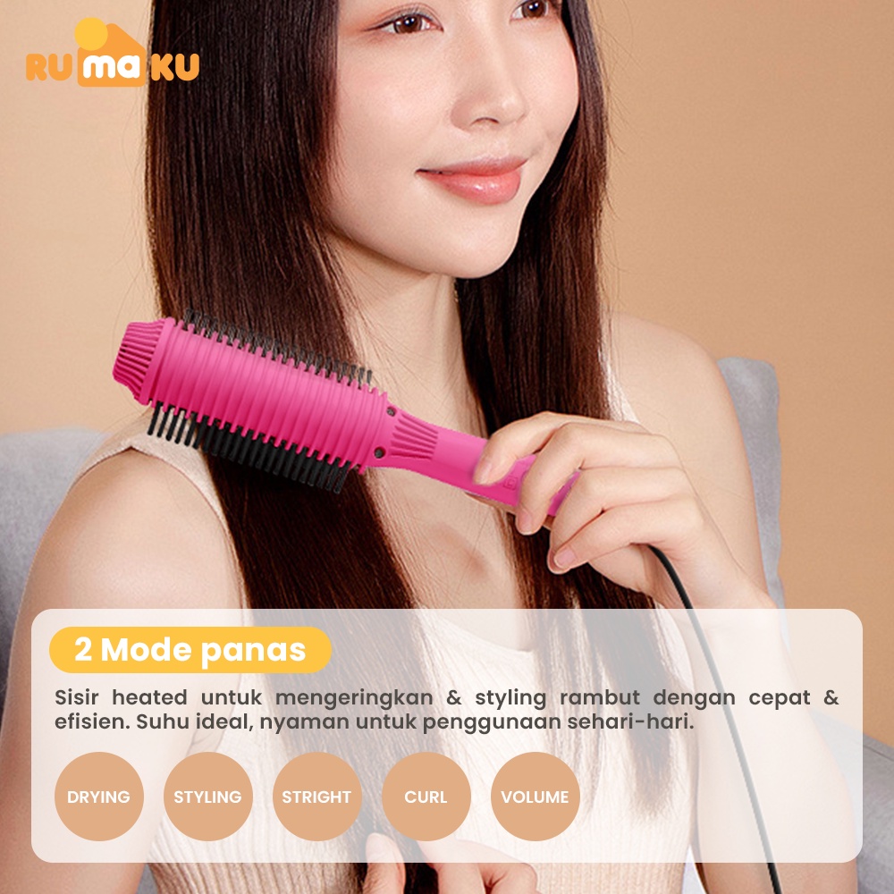 Rumaku Alat Catokan Rambut Elektrik Catok Sisir Pelurus Rambut Multifunction Hair Straightener