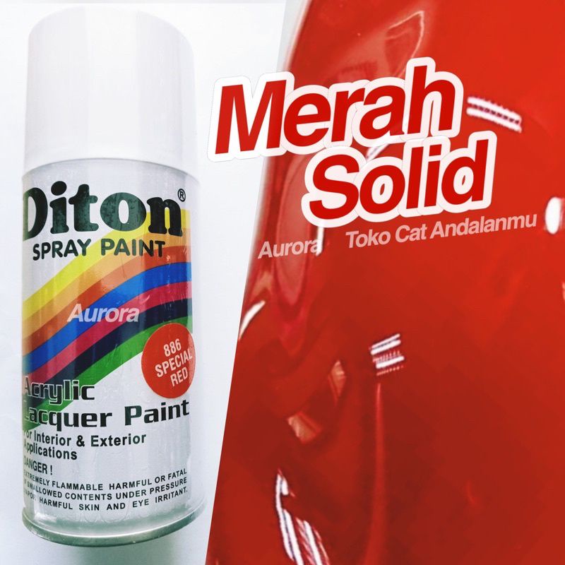 Cat Pilok Diton Spray Paint 886 Special Red 300ml Spesial Merah Solid Mengkilap Pylox Pilox