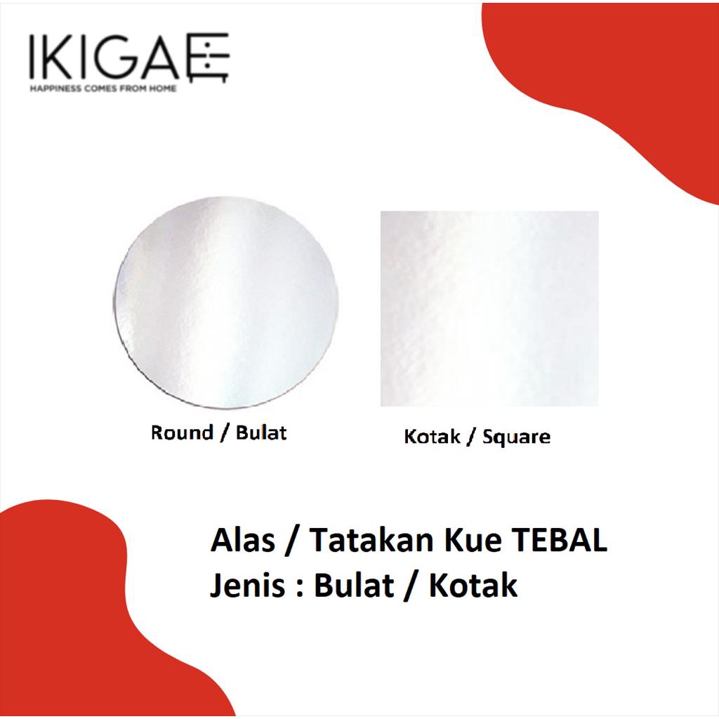 ALAS / TATAKAN KUE TEBAL UKURAN BULAT / ROUND / KOTAK / SQUARE Square 25x25 cm