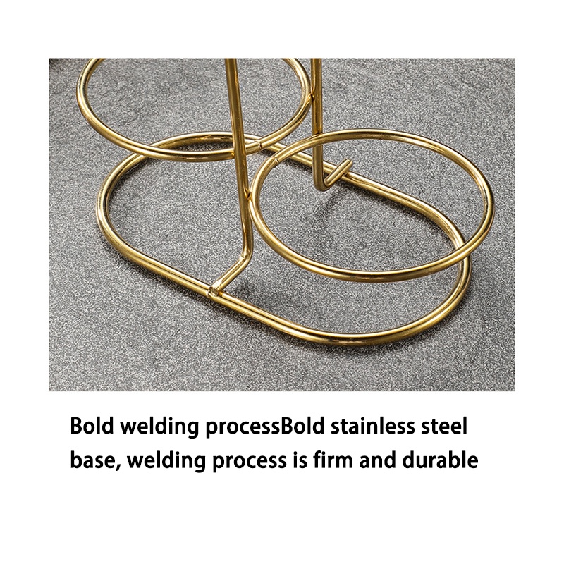 Ladle Soup Holder / Ladle Stand Spoon Holder Sendok Sup Berdiri Stainless Emas dengan Mangkuk Keramik