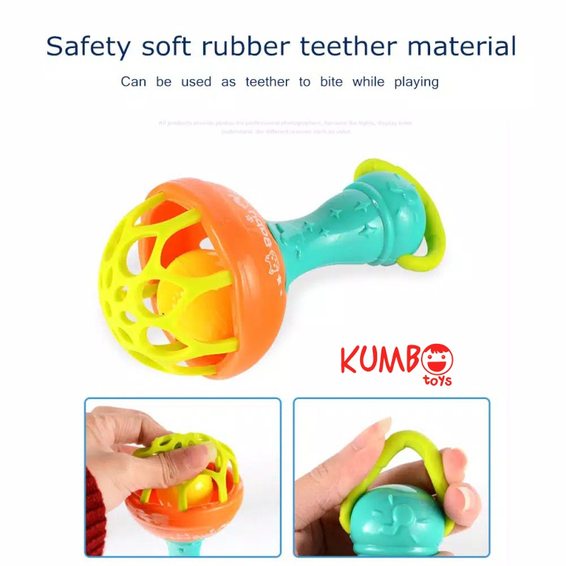 Mainan Kerincing Bayi Mainan Gigitan Bayi Bola Putar Teether Rattle Stick