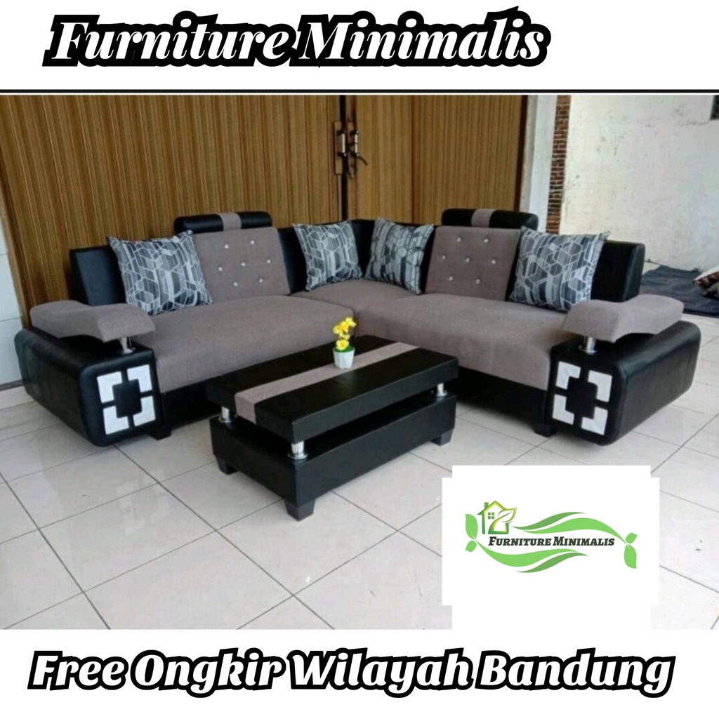 Sofa Sudut L Aestetic Ruang Tamu Furniture Minimalis bandung