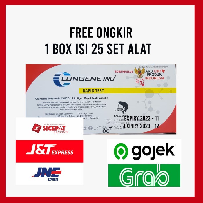 Alat Antigen Swab Test Kit Clungene Lungene Kemenkes