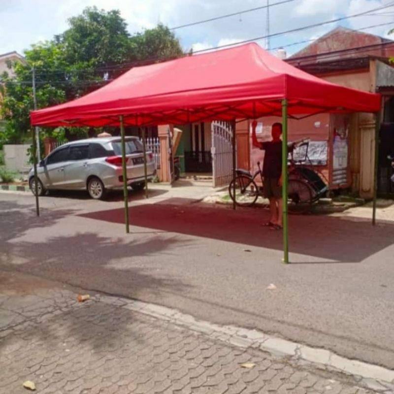 tenda lipat ukuran 3x6 super premium ket besi 1,4mm