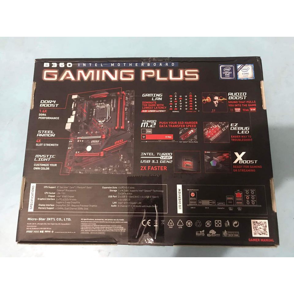 Motherboard MSI B360 GAMING PLUS