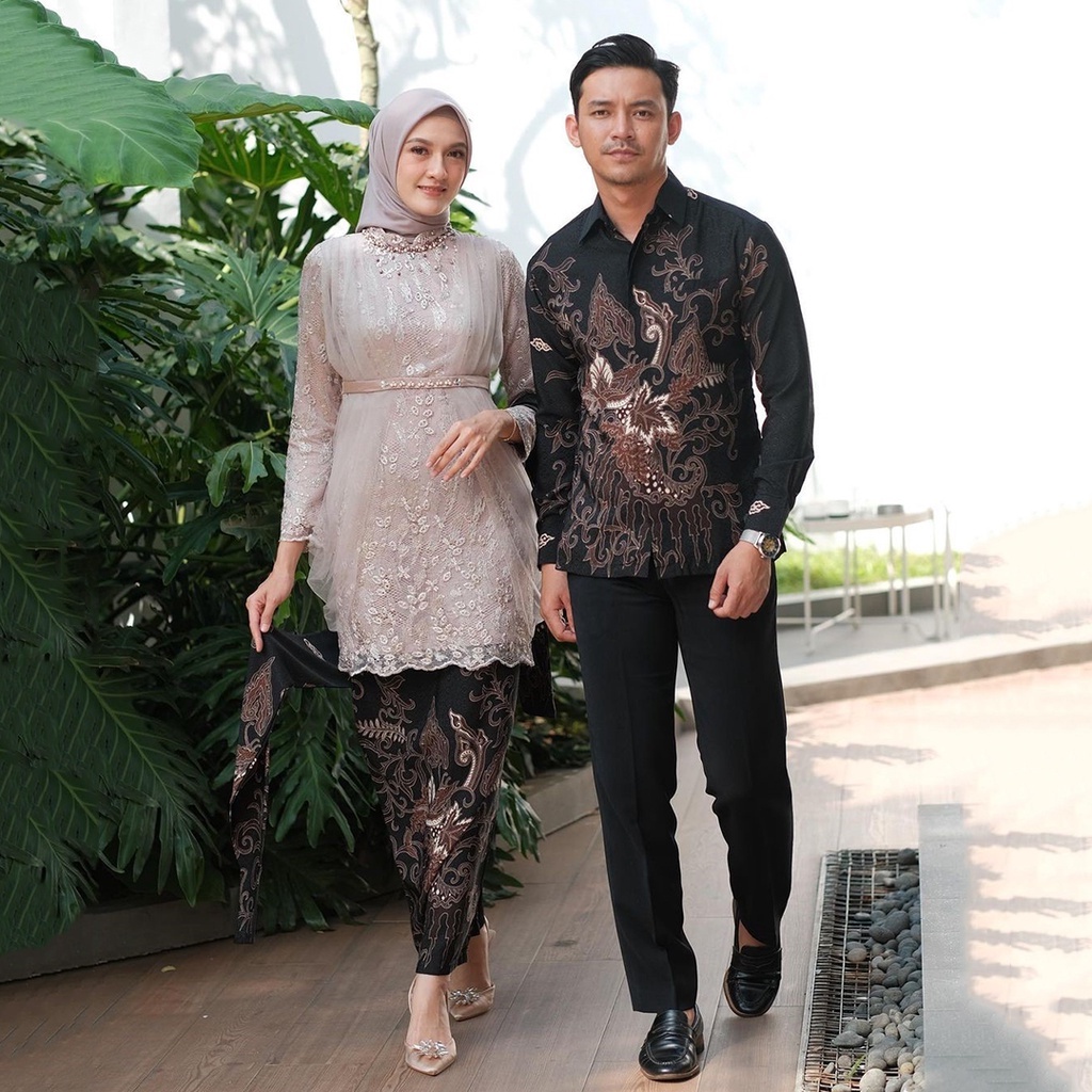 NEW ARRIVAL | Batik Official - Batik Couple Hayunda Tulle Payet | Kebaya Couple Modern | Kebaya Lamaran