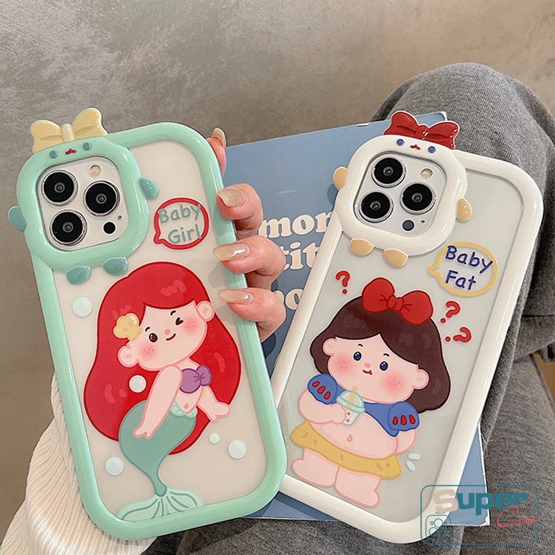 Samsung A04s A04 A14 A04E A12 A23 A13 A21s A32 A03s A73 A53 A03 A52 A51 A52s A53 A50s A50 A22 A71 A30s A11 A31 A33 A02s 3D Bow Monster Lensa Sweet Disney Princess Mermaid Soft Case