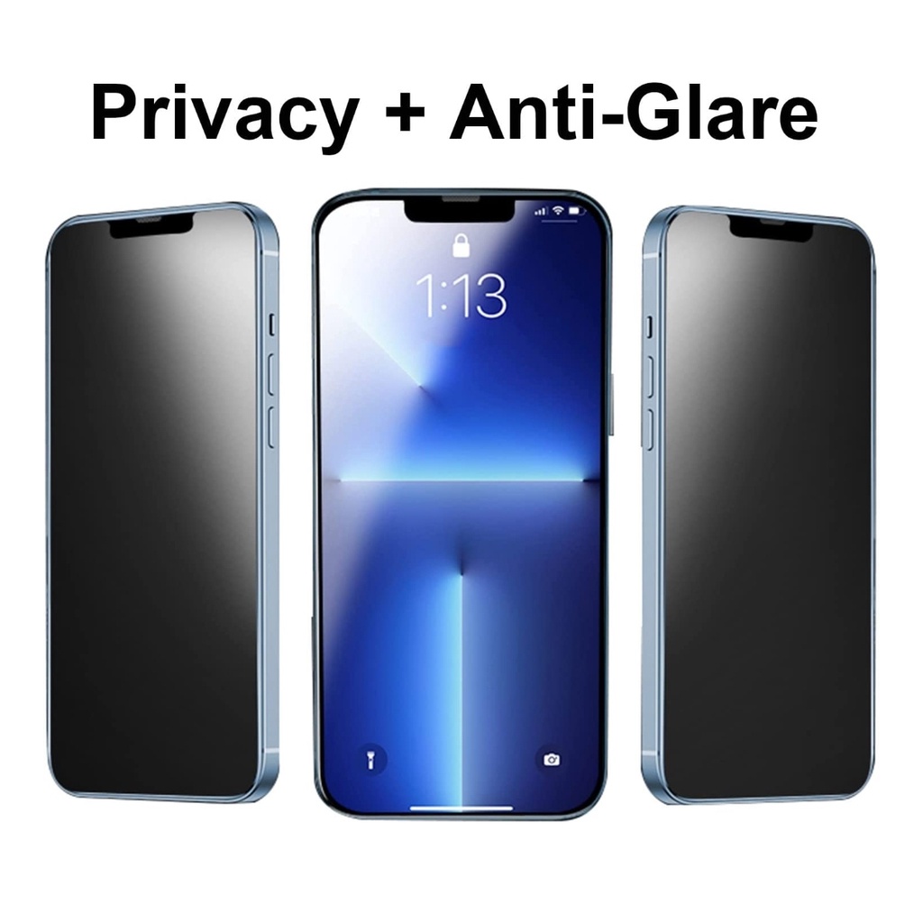 New! Hitam TG Glass GLARE + Anti SPY Privacy iPhone 14 14+ 13 12 11 14Pro 13Pro 12Pro 11Pro 12 Mini 14Promax 13Promax 12 Pro max Promax Tempered BLACK Spay Radiation A INTIP Matte Minyak  Dof Temperd Gelap Tidak Ga Bisa Lihat Dari Samping Tempred Plus AG