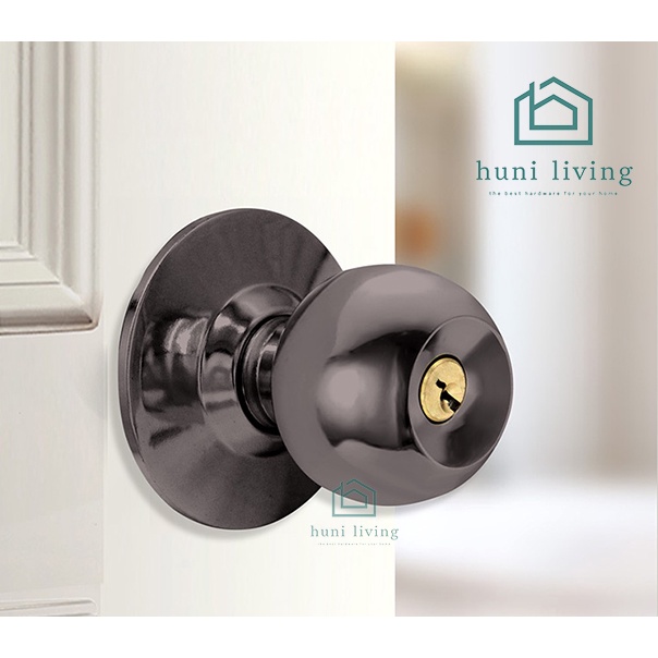 Kunci Pintu Kamar Mandi Bulat Onat / Tarikan Gagang Handle Putar Stainless 60mm