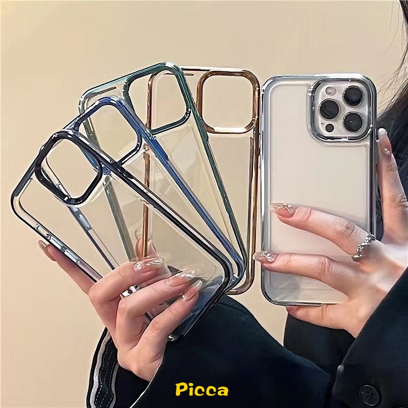 Realme C33 C31 C25 C30 C35 C15 C12 8c3 C25Y C11 2021 5i 6i 8Pro 8i C20 C21 C25s C21Y C20A 5 5S 3-in-1 Simple Macaron Transparan Full Melindungi Soft Cover Tahan Guncangan Militer-Grade