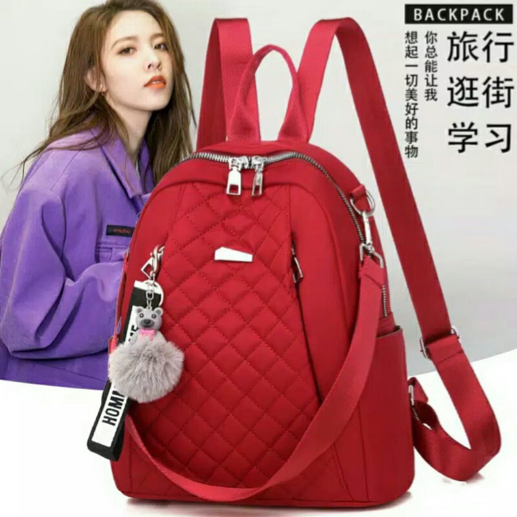 {ZA.STORE}-  PROMO Tas Ransel Wanita terbaru 2022 kekinian korean style sekolah smp sma kuliah  rema