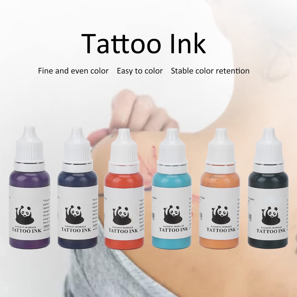 PANDA Tinta Tattoo Set Original / 1 Set 6 / 10 Warna - 5ml / 30ml Premium Terbaik Berkualitas