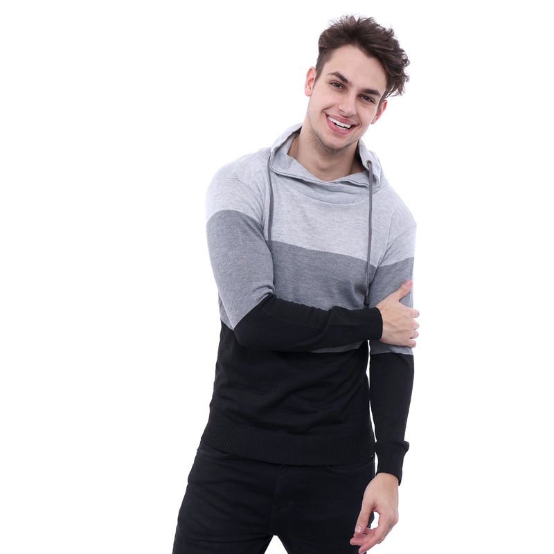 Casual Style Harajuku Sweaters Rajut Grey Navy – SWE 698